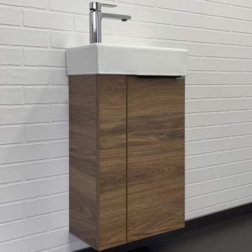 Тумба с раковиной Comforty Асти 40 00-00015420 подвесная Дуб темно-коричневый