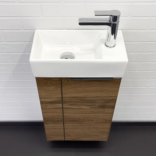 Тумба с раковиной Comforty Асти 40 00-00015420 подвесная Дуб темно-коричневый