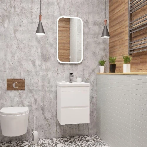 Тумба под раковину Art&amp;Max Family 40 Family-400-2C-SO-BL подвесная цвет Белый глянец