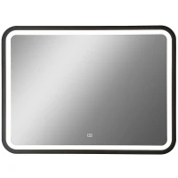 Зеркало Art&Max Genova AM-Gen-1200-800-DS-F с подсветкой с сенсорным выключателем Черное стекло