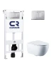 Комплект унитаза с инсталляцией Charus SET.125W.21.1 цвет Белый с сиденьем Микролифт и клавишей смыва цвет Хром