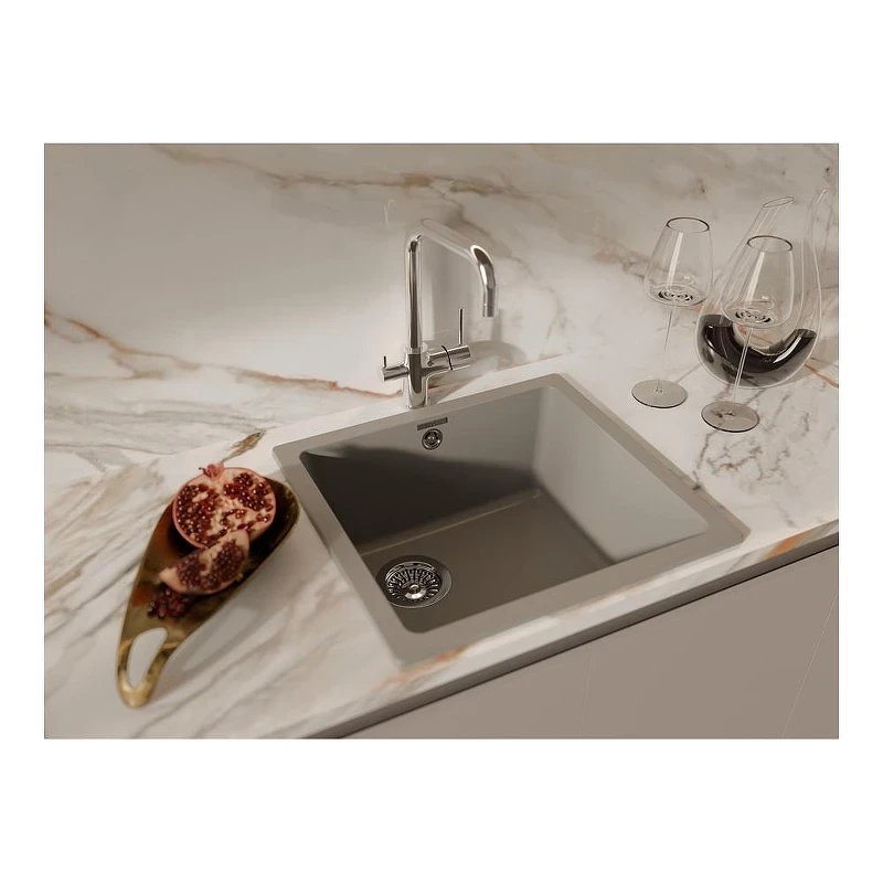Кухонная мойка Rivelato Berkana BK-45 grigio metallizzato цвет Серый металлик