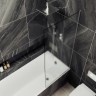 Шторка на ванну Maybah Glass MGV-95-5у 900x1400 в узком профиле Хром матовый стекло сатиновое