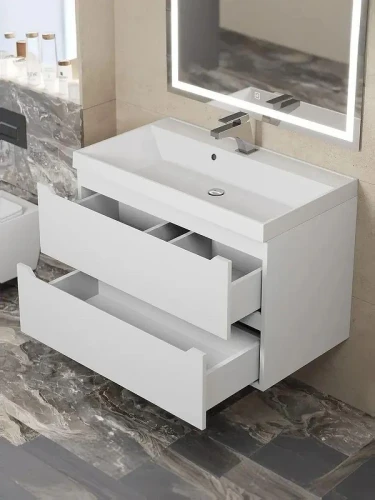 Тумба с раковиной Uperwood Tanos 80 291020227 подвесная цвет Белый матовый