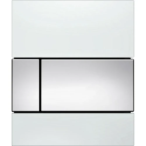 Кнопка смыва для инсталляции Tece Square Urinal 9242802 Белая Хром глянцевый