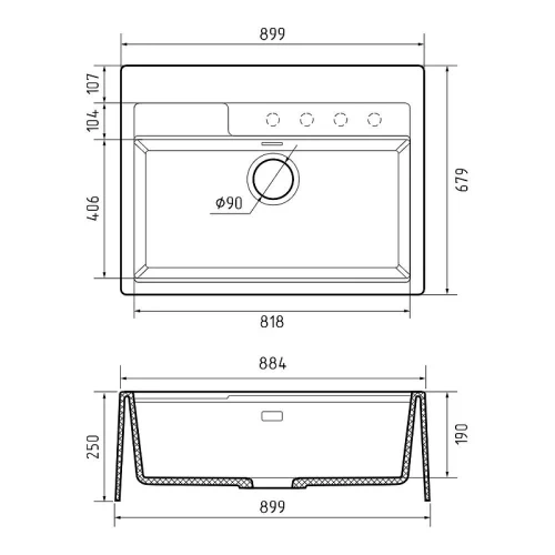 Кухонная мойка Rivelato Modulix 90 MD-9082 Bianco latte цвет Белый