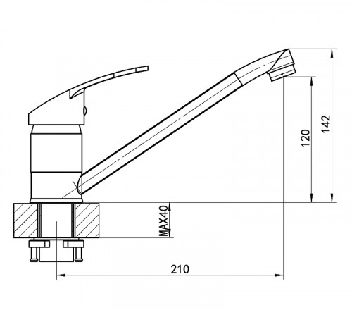 Смеситель для кухни Florentina Тара 313.37L.1123.305 цвет Грей