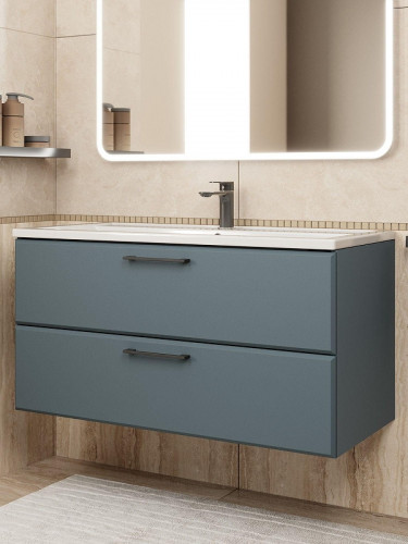 Тумба под раковину Uperwood Foster New 100 TFosterNEW100g подвесная цвет Серый графит