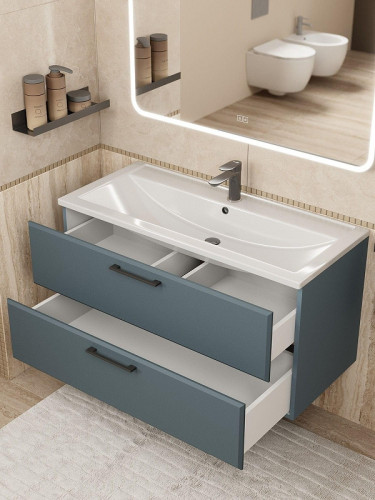 Тумба под раковину Uperwood Foster New 100 TFosterNEW100g подвесная цвет Серый графит