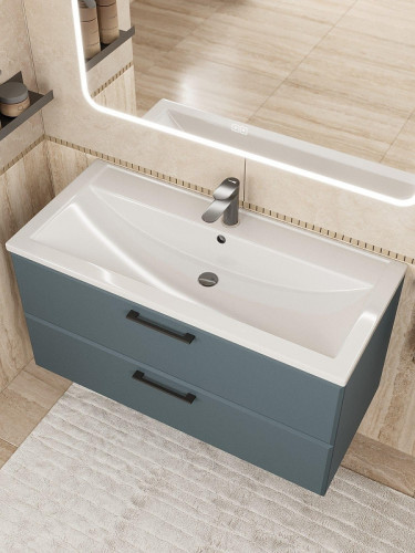 Тумба под раковину Uperwood Foster New 100 TFosterNEW100g подвесная цвет Серый графит