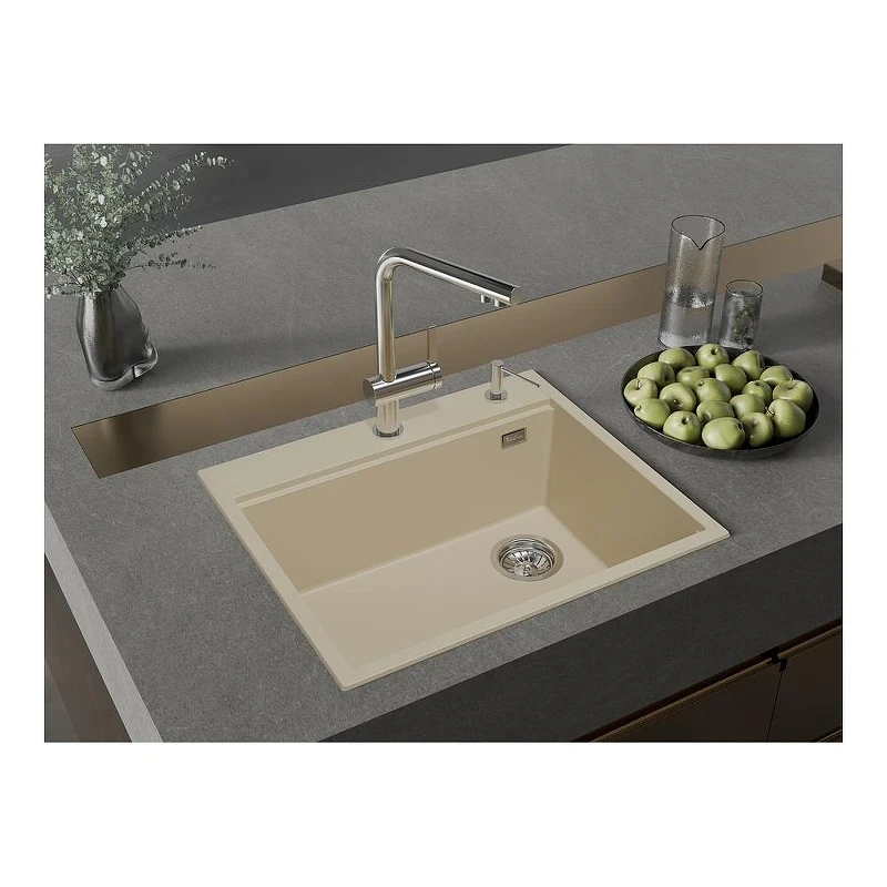 Кухонная мойка Rivelato Tesoro 60 TR-605-R beige scuro цвет Темно-бежевый