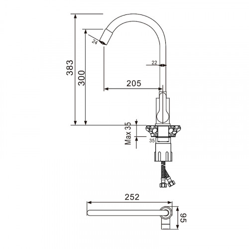 Смеситель для кухни WesnaArt Eko EKO05-141 Сатин Серый