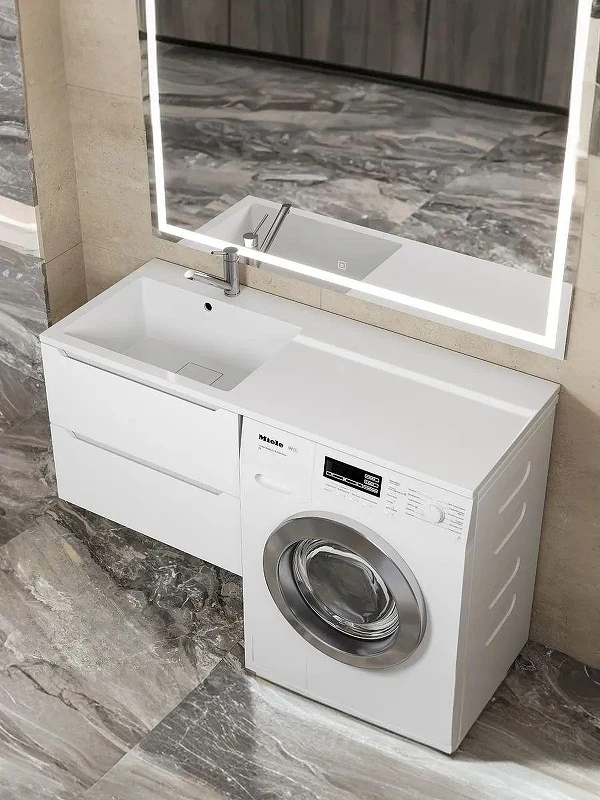 Раковина Uperwood Cosmos 120 L 291020411 с местом под стиральную машину цвет Белый глянцевый