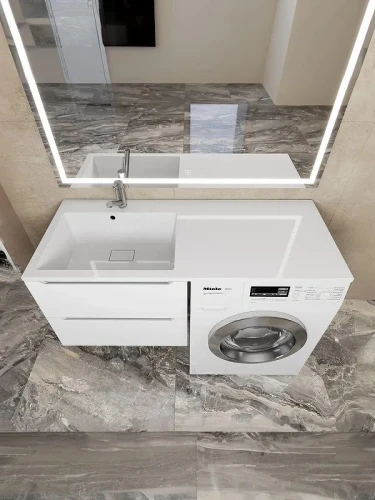 Раковина Uperwood Cosmos 120 L 291020411 с местом под стиральную машину цвет Белый глянцевый