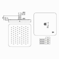 Верхний душ Ideal Standard Ideal Rain Luxe B0387MY Хром нержавеющая сталь на потолок