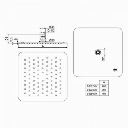 Верхний душ Ideal Standard Ideal Rain Luxe B0387MY Хром нержавеющая сталь на потолок