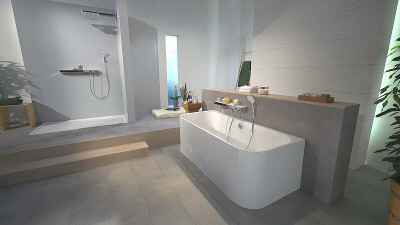 Смеситель для ванны Hansgrohe ShowerTabletSelect 13183000 с термостатом Хром латунь на стену