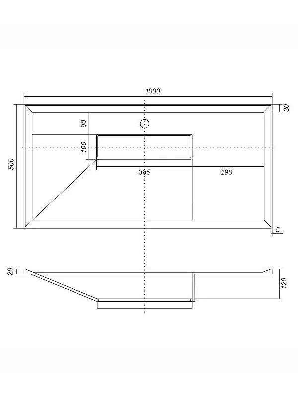 Раковина Uperwood Lotus Quartz 100 29192035 цвет Бетон