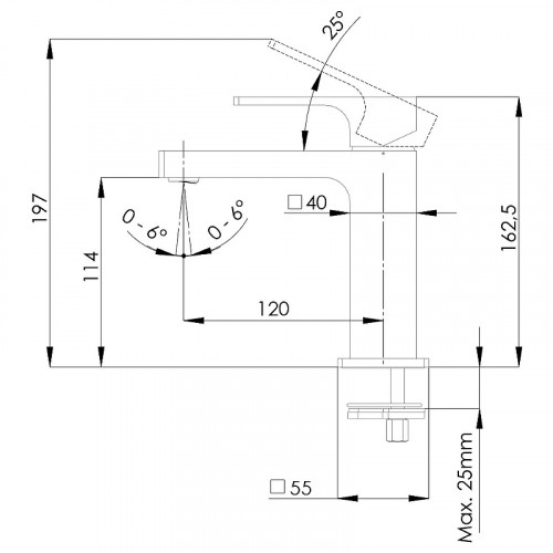 Смеситель для раковины Remer Absolute AU12 Хром латунь
