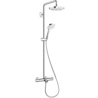 Душевая система Hansgrohe Croma Select E 27352400 с термостатом Хром Белая латунь на стену