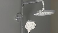 Душевая система Hansgrohe Croma Select E 27352400 с термостатом Хром Белая латунь на стену