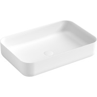 Раковина-чаша Boheme Corian Slim 60 879-60-MW Белая матовая искусственный камень (литьевой мрамор) накладная