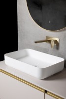 Раковина-чаша Boheme Corian Slim 60 879-60-MW Белая матовая искусственный камень (литьевой мрамор) накладная