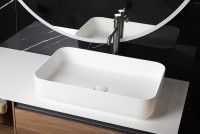 Раковина-чаша Boheme Corian Slim 60 879-60-MW Белая матовая искусственный камень (литьевой мрамор) накладная