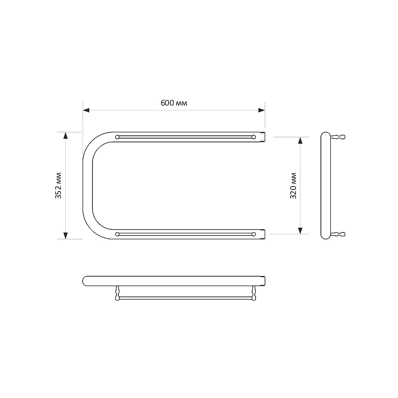 Водяной полотенцесушитель Mixline Simple P 32х60 556315 с полкой цвет Хром
