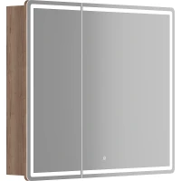 Зеркальный шкаф Sancos Mirror 90 MI90EG с подсветкой Дуб галифакс натуральный МДФ / ЛДСП, стекло
