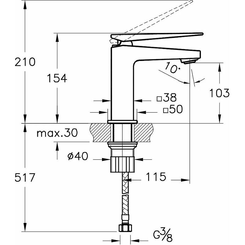 Смеситель для раковины Vitra Brava A42608EXP Хром латунь