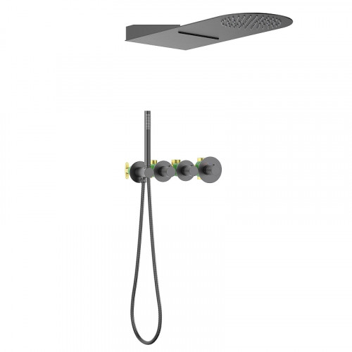 Душевая система Timo Saona SX-2350/18SM с термостатом цвет Черное золото