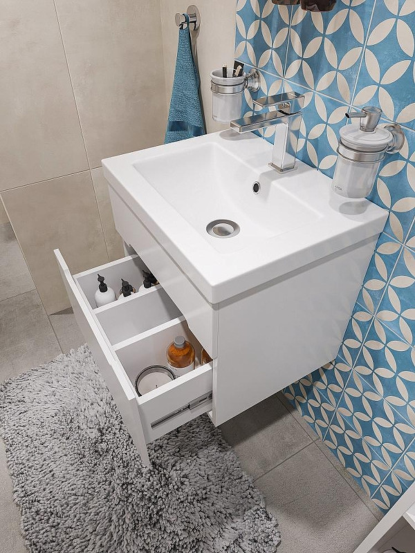 Тумба с раковиной DIWO Коломна 50 TR-733321 подвесная цвет Белый