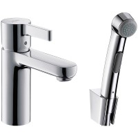 Смеситель для раковины Hansgrohe Metris S 31160000 с гигиеническим душем Хром латунь