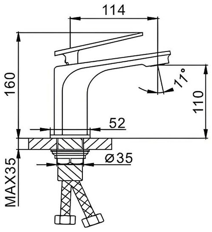 Смеситель для раковины Frap H58 F1058 Белый Хром