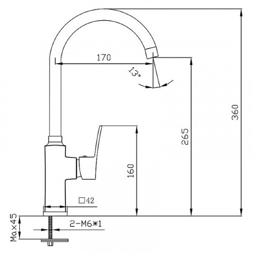 Смеситель для кухни Melodia della vita Etude MDV30015 Хром
