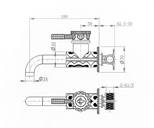 Смеситель для раковины Bronze de Luxe