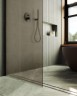 Душевая перегородка Maybah Glass MGD-697-6ш 790x1950 в широком профиле Черный стекло бронзовое матовое