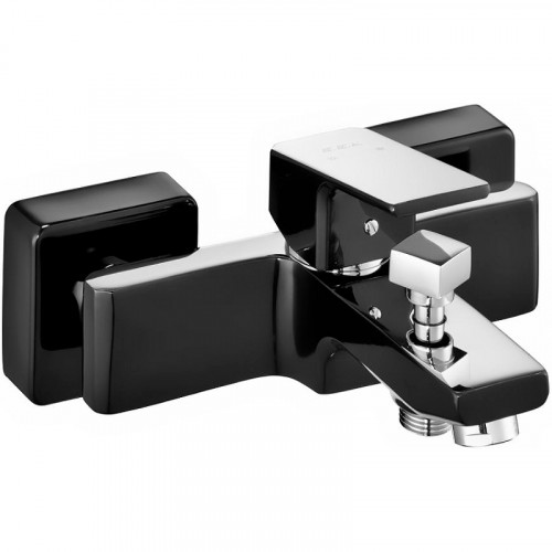 Смеситель для ванны E.C.A. Tiera 103502469EX Черный глянец латунь на стену