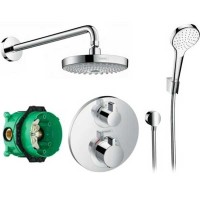 Душевая система Hansgrohe Croma Select S 27295000 с термостатом Хром латунь встраиваемый