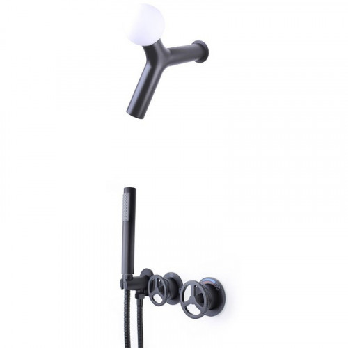 Душевая система Bronze de Luxe Liberty 5011B-L Черная матовая латунь встраиваемый