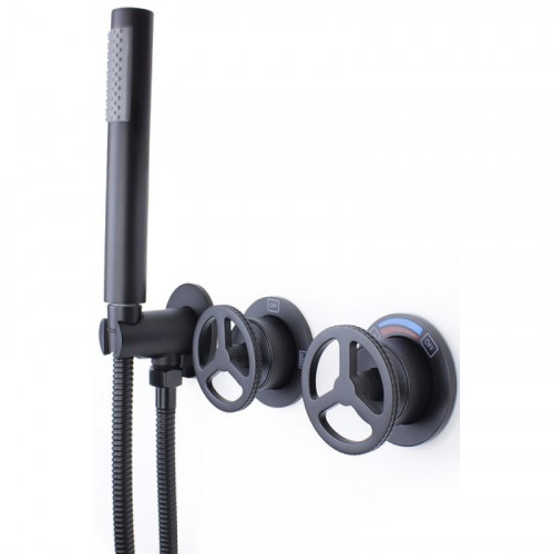 Душевая система Bronze de Luxe Liberty 5011B-L Черная матовая латунь встраиваемый