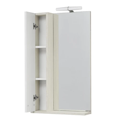 Зеркальный шкаф Aquaton Бекка PRO 50 1A214502BAC20 с подсветкой Белый Дуб сомерсет МДФ / ЛДСП, стекло