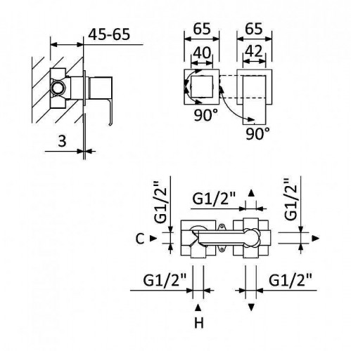 Смеситель для душа Cezares Porta PORTA-VDIM3-M-SR цвет Sunrise
