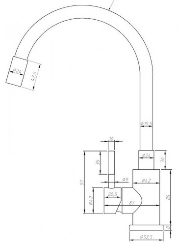 Смеситель для кухни ESKO Snake K44 G Нержавеющая сталь Серый нержавеющая сталь