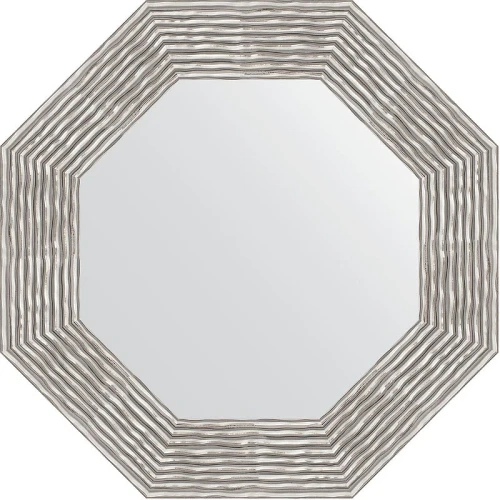 Зеркало Evoform Octagon 57х57 BY 3808 в багетной раме - Волна хром 90 мм стекло