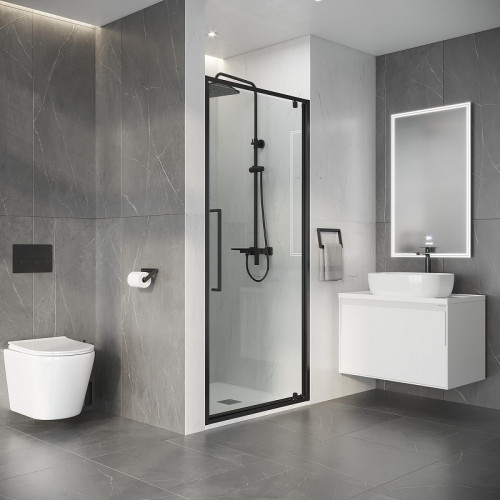 Душевая дверь Niagara Nova 80 NG-35-8AGR профиль Графит матовый стекло прозрачное