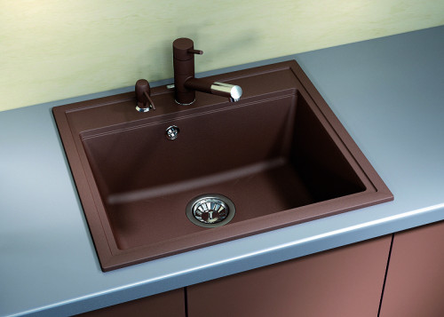 Кухонная мойка Florentina Липси-600 20.120.D0600.102 Черная искусственный камень (литьевой мрамор) встраиваемый