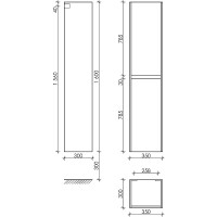 Шкаф пенал Sancos Urban 35 PUR35W подвесной Белый глянец МДФ / ЛДСП