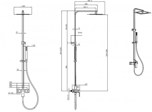 Душевая система Allen Brau Infinity 5.21012-00 Хром латунь на стену
